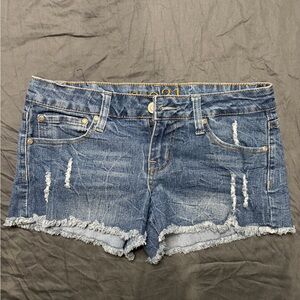 Rue21 Women's Distressed Dark Blue Denim Shorts